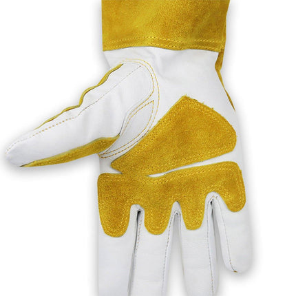 Long Welding Gloves Heat Resistant Leather Gloves for Grill or Fireplace Use