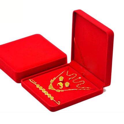 Flannel Jewelry Gift Box Necklace Ring Earring Bracelet Storage Display Case