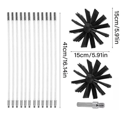 Pipe Cleaning Brush Nylon Head Rod Duct Cleaning Tool Solid Chimney Brush