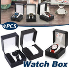 4pcs Flip Watch Boxes Elegant Watch Organiser Storage Case Gift Packaging Box