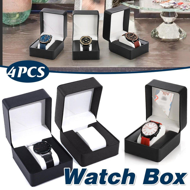 4pcs Flip Watch Boxes Elegant Watch Organiser Storage Case Gift Packaging Box