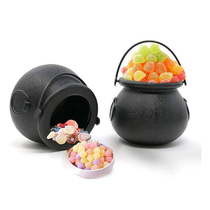12PCS Halloween Witch Lantern Black Flame Candy Bucket Portable Props Decor