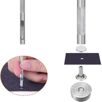 Leather Rivets Tool Metal Stud Set Double Cap Fixing Belt Repair DIY Kit Craft - Aimall