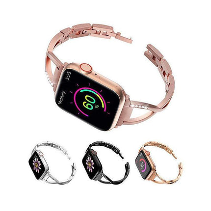 Apple Watch Series 6 5 4 3 2 SE Bling Stainless Steel Bracelet iWatch Band Strap 38/40/41MM - Aimall