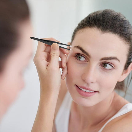 Eyelash Curler Oblique Tip Tweezers Flat Eyebrow Clip Makeup Tool Trimming