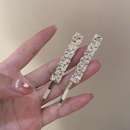 Chic Silver Water Ripple Hair Clip