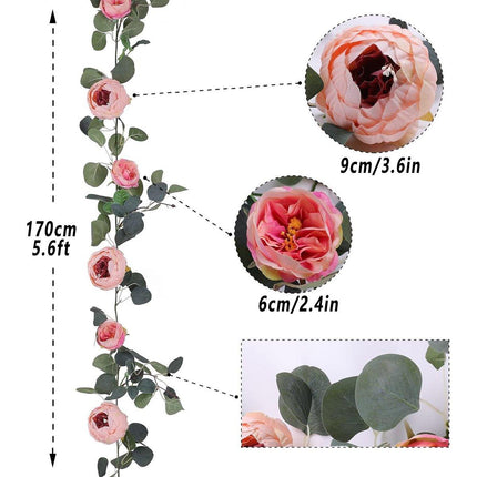 170cm Peony Flower Rattan Fake Flower Vine Artificial Decoration for Home Party
