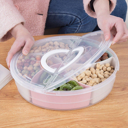 Transparent Round Fruit Plate Living Room House Plastic Serving Tray Organizer