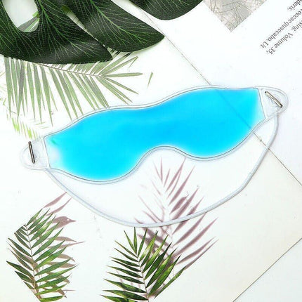 Blue Relaxing Gel Eye Mask Cold Pack Warm Hot Heat Ice Cool Pad Puffiness Headache - Aimall