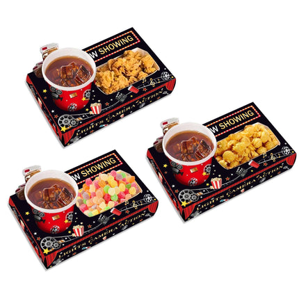 24 PCS Movie Night Snack Trays Popcorn Food Drink Holder Cinema Party Supplies