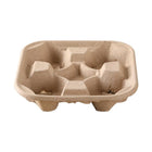100PCS BioCup 2/4 Cup Carry Tray - Recycled Paper Pulp Holder - Aimall