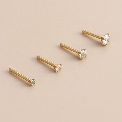 Stainless Steel Nosepiece with Gold Nose Stud Stylish Piercing Jewellery Women