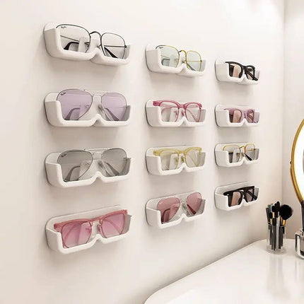 6pcs Eyeglass Organizer Wall Mounted Storage Rack Display Shelf Case Holder