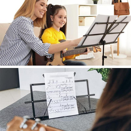 Foldable Sheet Music Stand Tripod Holder with Carry Bag for Stage Violin Guitar - Aimall