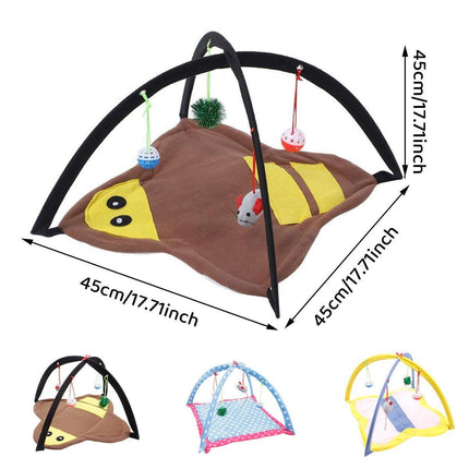 Breathable Pet Hammock Cat Bed with Fun Cartoon Bell Toy Cat Tent Supplies