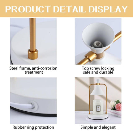 Retro Aromatherapy Table Lamp Dimmable Metal Scented Wax Lamp for Bedroom