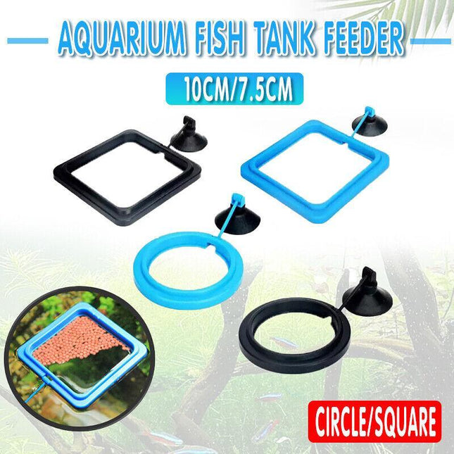 Fish Feeding Ring Aquarium Fish Tank Feeder Floating Fish Food Feeder Fish Food Black - Aimall