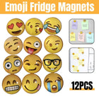 12pcs Cartoon Emoji Fridge Magnets Decorative Kitchen Refrigerator Magnets Set