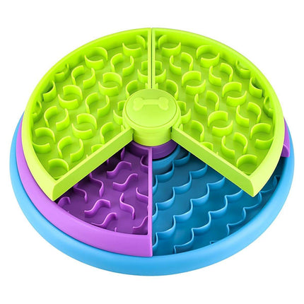 Triple Slow Feeding Bowl Pet Feeder for Cats and Dogs Healthy Eating Bowl