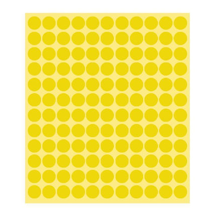 8/13/25/50mm Colour Sticker Dots Adhesive Round Labels Circular Scrapbooking Yellow - Aimall