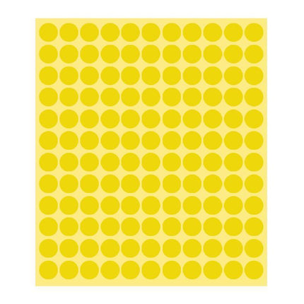 8/13/25/50mm Colour Sticker Dots Adhesive Round Labels Circular Scrapbooking Yellow - Aimall