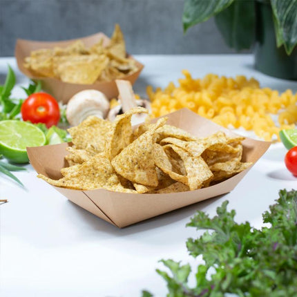 Kraft Paper Boat Tray Biodegradable Multi Size Serving Food Safe Fries Rice Deli Aimall