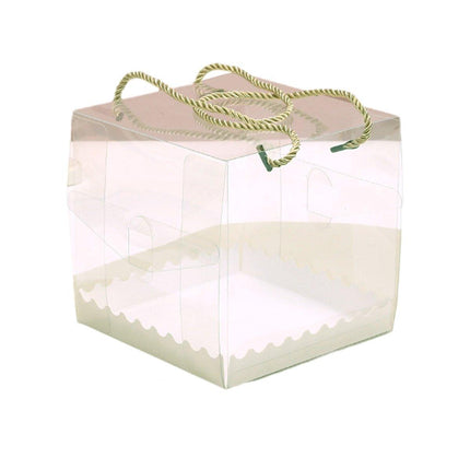 25pcs Rectangular Transparent Cake Roll Packing Box Portable Swiss Pastry Box