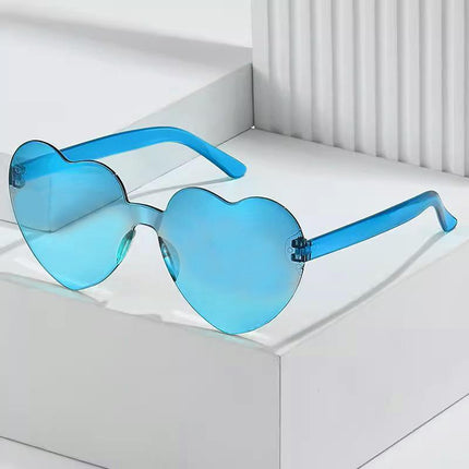 Love Heart Shape Sunglasses Fun Dress Party Festival Glasses Candy Colour - Aimall