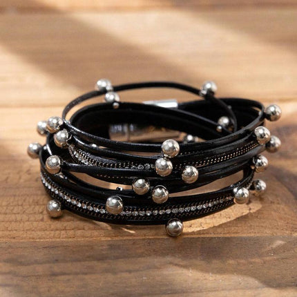 Fashion Multilayer Leather Bracelet Men Women Wristband Bangle Creative Jewelry - Aimall