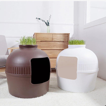 Plastic Pet Kennel Small Dog Cat Litter Box Teddy Villa Easy Clean Hair Guard