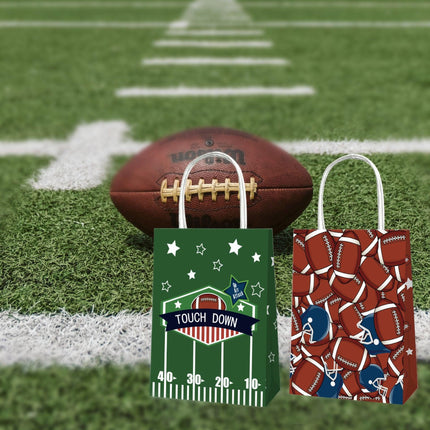Rugby Themed Kraft Paper Tote Bags Durable 150g Kraft Paper for Sports Fans