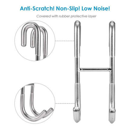 4PCS Stainless Steel S-Type Double Hooks for Kitchen Bathroom Closet Hanging