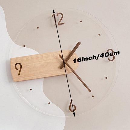Modern Solid Wood Wall Clock Decorative Home Clock for Living Room Bedroom