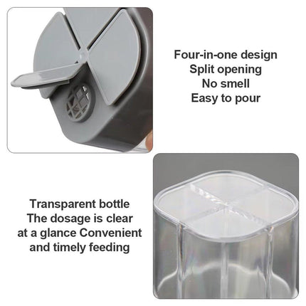 4X 4 in1 Seasoning Jar 4 Compartment Spice Storage Box Kitchen Organisation Case