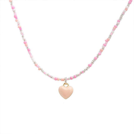 Colourful Pendant Necklace with Small Beads Fashion Jewellery for Women Girls