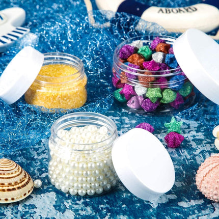 10pcs Transparent Wide Mouth Bottle Silver Lid Cream Dispenser Skincare Jars