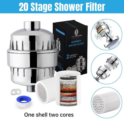 20 Stage Shower Filter Chlorine Removal System For Hard Water Bathroom Filter