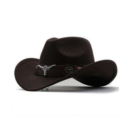 Vintage Woolen Felt Top Hat Cowboy Hat Classic Style Fashion Hat for Men