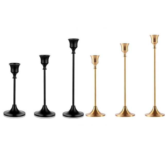 3X Taper Candle Holders Long Table Decorative Candlestick Holder Wedding Dinning