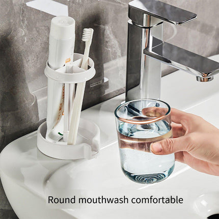 3Colours Bathroom Dustproof Toothbrush Holder Toothpaste Storage Rack Essentials