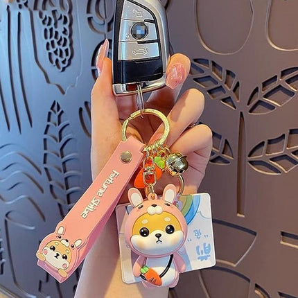 Cartoon Chinese Zodiac Furtune Shiba Inu Design Keychain Backpack Car Pendant - Aimall