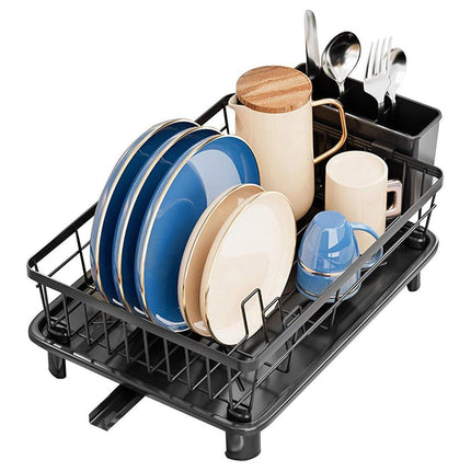 Multifunctional Dish Rack Sink Drain Tray Cutlery Storage Organizer Bowl Holder