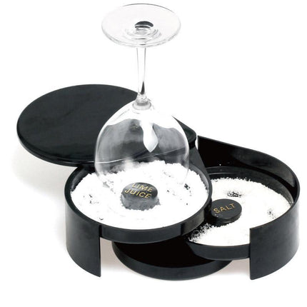 Triple Plastic Salt and Sugar Rim Container for Cocktail Juice Flavoring Dipping