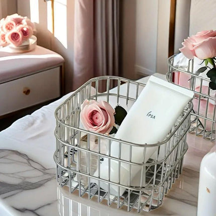 Stainless Steel Household Storage Basket Square Organizer for Kitchen and Home