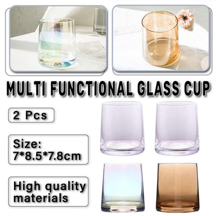 2PCS Hotel Household Glass Toothwash Cups Set Simple Gargle Toothwash Cup