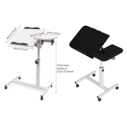 Adjustable Folding Computer Desk Stand Floor-Standing Movable Bedside Table