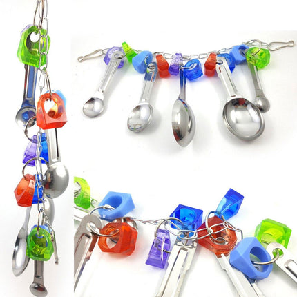 Parrot Chew Toys Spoon String Toys Bird Play Toy for Beak Exercise and Fun