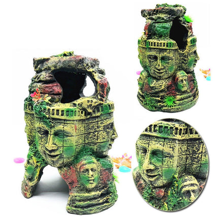 Easter Island Aquarium Ornaments Roman Antique Resin Statue Reptile Decoration