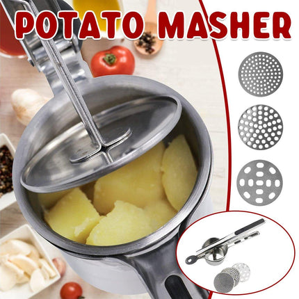 Stainless Steel Manual Potato Masher Fruit Juicer Grinder for Kitchen Use