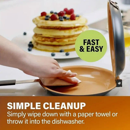 Double Sided Folding Skillet Cake Pan Frying Pan Nonstick Cooking Pan Kitchen